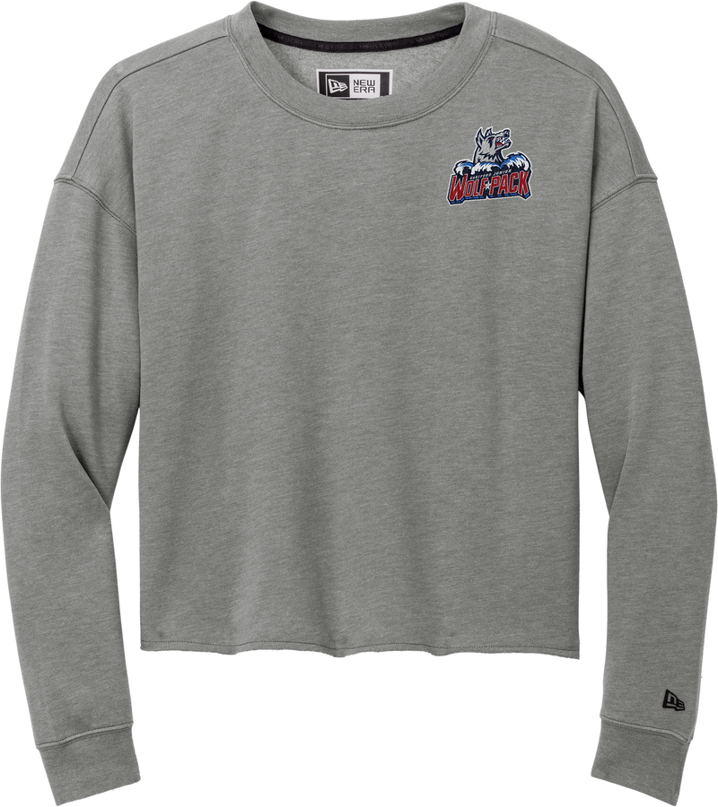 Hartford Jr. Wolfpack New Era Ladies Tri-Blend Fleece Crop Crew