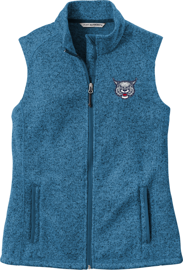 CT Bobcats Ladies Sweater Fleece Vest