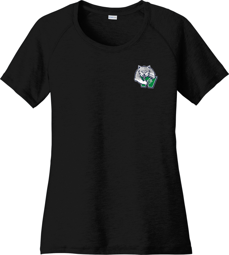 Woodbridge Wolfpack Ladies PosiCharge Tri-Blend Wicking Scoop Neck Raglan Tee