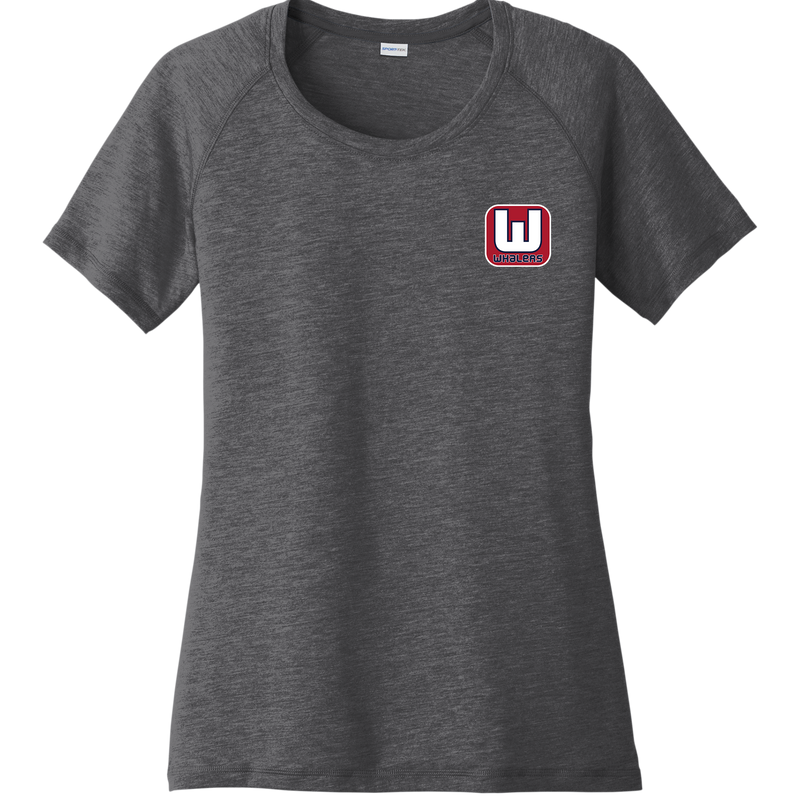 CT Whalers Tier 1 Ladies PosiCharge Tri-Blend Wicking Scoop Neck Raglan Tee