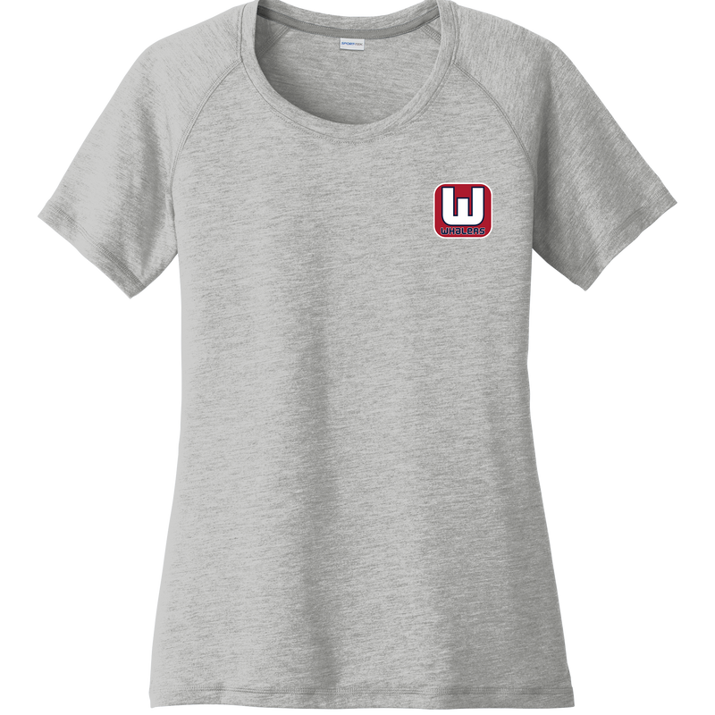 CT Whalers Tier 1 Ladies PosiCharge Tri-Blend Wicking Scoop Neck Raglan Tee