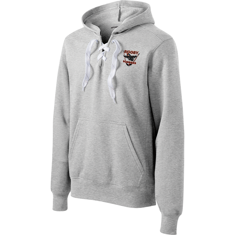 Biggby Bombers Lace Up Pullover Hooded Sweatshirt